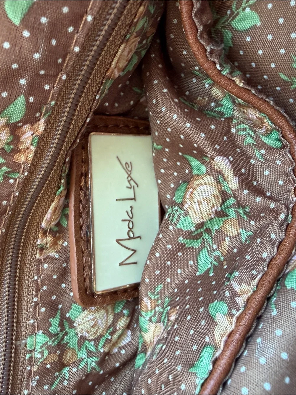 Brown Vegan leather and suede Moda Luxe Convertible backpack